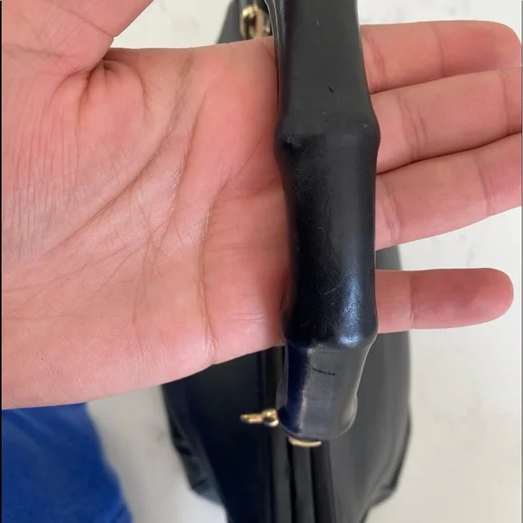 Black Gucci Bamboo Handle Purse - Picture 6 of 15